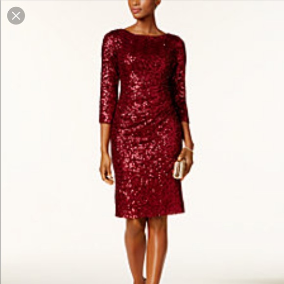 jessica howard sequined ruched sheath dress